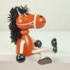brown horse handmade wooden toy for kids