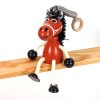 brown horse wooden bouncing figure