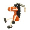 Brown horse handcrafted woode doll on spring