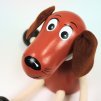 brown dog handmade wooden figure for dog lovers