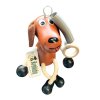 Brown dog wooden doll on spring
