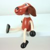 brown dog hand painted wooden figure