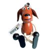 Brown dog hadnmade wooden figure on spring