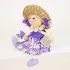 Lavender girl wooden figure on spring
