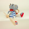 Hippo rescuer wooden doll on spring