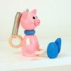 pig wooden figure spring-loaded for kids