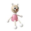 pink cat wooden magnet