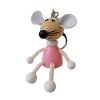 Pink mouse handpainted wooden keychain