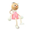 pink cat handmade wooden figurine bouncing