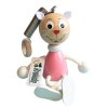 Pink kitty wooden figure on spring