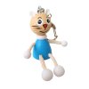 Blue cat handmade wooden keychain