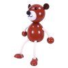 brown bear hand painted wooden doll