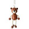 Brown bear wooden doll withs pring for kids