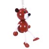 Brown bear handcrafted wooden figurine on spring KROKIDO