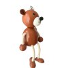 Brown bear hand painted wooden doll on spring KROKIDO