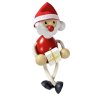 santa claus with gift wooden sitting figure