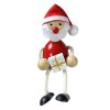 santa with gift wooden figurine hand painted
