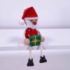 Santa with gift wooden handmade figurine