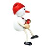 snowman with gift wooden toy for kids