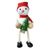 snowman with christmas tree wooden doll