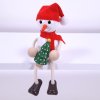 Snowman with hat and tree hand painted wooden figure