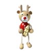 handmade wooden figure reindeer with christmas tree