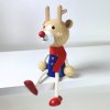 hand painted wooden doll reindeer rudolph