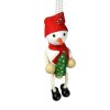 snowman with christmas tree wooden bouncing doll