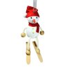snowman with ski wooden bouncing figure