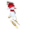 snowman with ski wooden figure on spring for kids