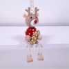 reindeer with christmas tree wooden figure on spring