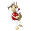 handmade wooden doll reindeer with christmas tree