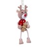 reindeer with christmas tree handmade wooden figurine bouncing