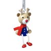 reindeer rudolph wooden bouncing doll