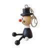 Chimney sweep hadn painted wooden keyring KROKIDO