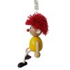 red hair boy hand painted wooden figure on spring