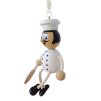 chef pierre hand painted wooden doll on spring