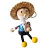 painter with straw hat wooden hand painted keyring