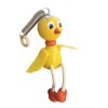 Chicken hand painted wooden doll on spring