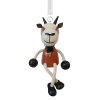 goat handpainted wooden figure on spring