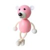 pink bear wooden figure
