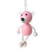 pink bear wooden figure on spring