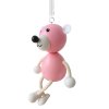 pink bear wooden bouncing figure