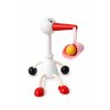 Stork with baby girl handmade wooden figure