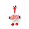 Stork with baby girl wooden figure