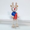 blue reindeer with christmas tree hand painted wooden figure