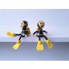 Scuba diver hand painted wooden keychain