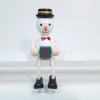 snowman with gift handpainted wooden figure