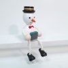 snowman with gift wooden figure