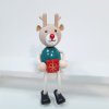 reindeer with christmas gift hand painted wooden figurine